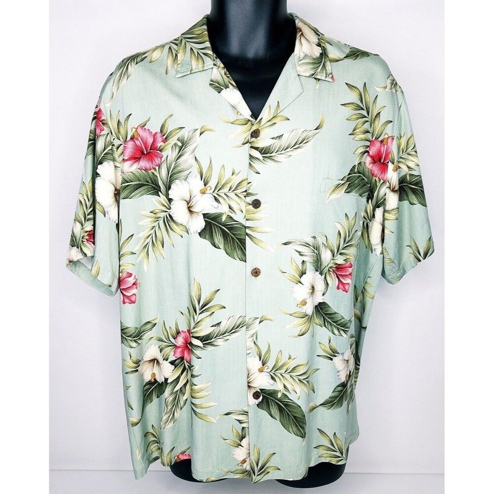 Hawaiian Reserve Collection Hibiscus Floral Pattern Shirt  Size Large Hawaii